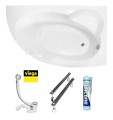 Badewanne Eckwanne Carmen 170x100 cm rechts + Siphon Viega