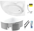 Badewanne Eckwanne Carmen 170x100 cm rechts + Siphon Viega