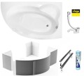 Badewanne Eckwanne Carmen 170x100 cm rechts + Siphon Viega