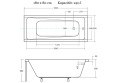 Badewanne Rechteck Modern Acryl 180x80 cm optional: schwarze Schürze black