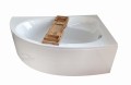 Badewanne Eckwanne Carmen 170x100 cm rechts Ablage Bambus + Siphon Viega
