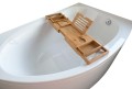 Badewanne Eckwanne Carmen 170x100 cm rechts Ablage Bambus + Siphon Viega