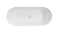 freistehende Badewanne 160x70 cm Moya Standbadewanne Mineralguss + Ablage Bambus (id: 1689)
