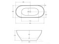 freistehende Badewanne 160x70 cm Moya Standbadewanne Mineralguss + Ablage Bambus (id: 1689)