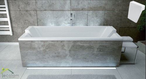 Badewanne Rechteck Quadro 175 x 80 cm optional: Kopfstützen (id: 1695)