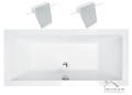 Badewanne Rechteck Quadro 175 x 80 cm optional: Kopfstützen (id: 1695)