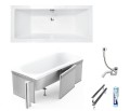 Badewanne Rechteck Quadro 175 x 80 cm optional: Kopfstützen (id: 1695)