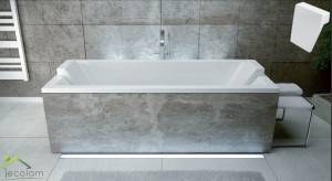 Badewanne Rechteck Quadro 180x80 cm optional: Kopfstützen