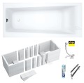 Badewanne Acrylwanne Rechteck Linda 160x75 cm + Siphon Viega Variante: Wannenträger