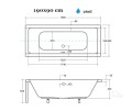 Badewanne Rechteck Quadro 190 x 90 cm (id: 916)