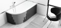 Badewanne Eckbadewanne Avita 160x75 cm links + ABLAGE BADEWANNENBRETT BAMBUS (id: 927)