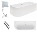 Badewanne Eckbadewanne Avita 160x75 cm rechts + Kopfkissen Mare (id: 1617)