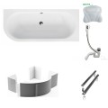 Badewanne Eckbadewanne Avita 160x75 cm rechts + Kopfkissen Mare (id: 1617)