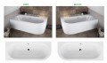 Badewanne Eckbadewanne Avita 160x75 cm rechts + Kopfkissen Mare (id: 1617)
