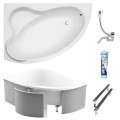 Badewanne Eckbadewanne Ada 160x100 cm links + Handgriffe