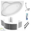 Badewanne Eckbadewanne Ada 160x100 cm links + Handgriffe