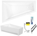 Badewanne Eckbadewanne Trapez 150 x 100 cm Rita links