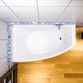Badewanne Acrylwanne Eckwanne Hela 150x90 cm links + Siphon Viega
