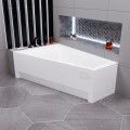 Badewanne Eckbadewanne Trapez 150 x 100 cm Rita links + Ablage Bambus