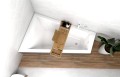 Badewanne Eckbadewanne Trapez 160 x 100 cm Rita links + Ablage Bambus