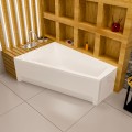 Badewanne Eckbadewanne Trapez 160 x 100 cm Rita links + Ablage Bambus