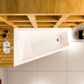 Badewanne Eckbadewanne Trapez 160 x 100 cm Rita links + Ablage Bambus