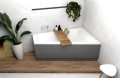Badewanne Eckbadewanne Trapez 160 x 100 cm Rita rechts + Ablage Bambus