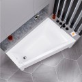 Badewanne Eckbadewanne Trapez 160 x 100 cm Rita rechts + Ablage Bambus