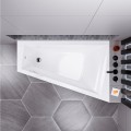 Badewanne Eckbadewanne Trapez 160 x 100 cm Rita rechts + Ablage Bambus