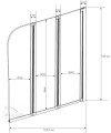 Badewannenabtrennung 3-teilig H 139 cm Faltwand Duschabtrennung Glas Ambition 3 (id: 188)