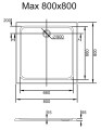 flache Duschwanne Duschtasse Brausewanne Max 80 x 80 x 5,5 cm + Siphon