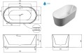 moderne freistehende Badewanne Standwanne 150x75 cm Giuliana Design Luxus HINGUCKER