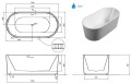 moderne freistehende Badewanne Standwanne 170x80 cm Giuliana Design Luxus HINGUCKER