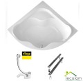 Badewanne Eckbadewanne Selma 150x150 cm + Kopfkissen Mare + Siphon Viega