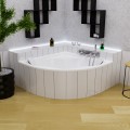 Badewanne Eckbadewanne Selma 140x140 cm + Kopfkissen Mare + Siphon Viega