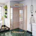 Duschkabine Fünfeck Stylio 90 x 90 x 190 cm gold Klarglas golden