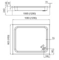 Duschwanne Duschtasse Brausewanne Rechteck 80x100 x 26 cm Grawello zum Verfliesen (id: 141)