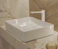 Waschtischarmatur Armatur Wasserhahn weiß gold hoch Alanis (id: 1754)