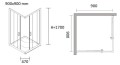DUSCHKABINE DUSCHE VIERECK strukturiertes Glas 90 X 90 X 170 CM STYLIO