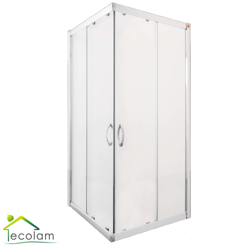 DUSCHKABINE DUSCHE VIERECK strukturiertes Glas 90 X 90 X 170 CM STYLIO (id: 1763)