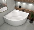 Badewanne Eckbadewanne Selma 150x150 cm Kopfkissen Mare + Siphon Viega
