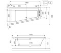 Badewanne Eckbadewanne Trapez 160 x 95 cm Sfera links (id: 1765)