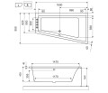 Badewanne Eckbadewanne Trapez 160 x 95 cm Sfera rechts (id: 1766)