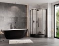 SET Duschkabine Zarya + Duschwanne Duschtasse Brausewanne Alex 80x80 Dusche schwarz black Stein Effekt (id: 1767)