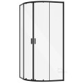 SET Duschkabine Zarya + Duschwanne Duschtasse Brausewanne Alex 90x90 Dusche schwarz black Stein Effekt (id: 1768)