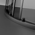 SET Duschkabine Zarya + Duschwanne Duschtasse Brausewanne Alex 90x90 Dusche schwarz black Stein Effekt (id: 1768)
