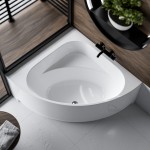 Badewanne Acrylwanne Eckwanne Dina 140 x 140 cm + Siphon Viega