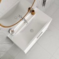 Badmöbel Set Waschbecken + Unterschrank 60 cm Frame Waschtisch Griff: silbern weiß gold schwarz