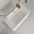 Badmöbel Set Waschbecken + Unterschrank 60 cm Frame Waschtisch Griff: silbern weiß gold schwarz