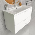 Badmöbel Set Waschbecken + Unterschrank 60 cm Frame Waschtisch Griff: silbern weiß gold schwarz (id: 1769)